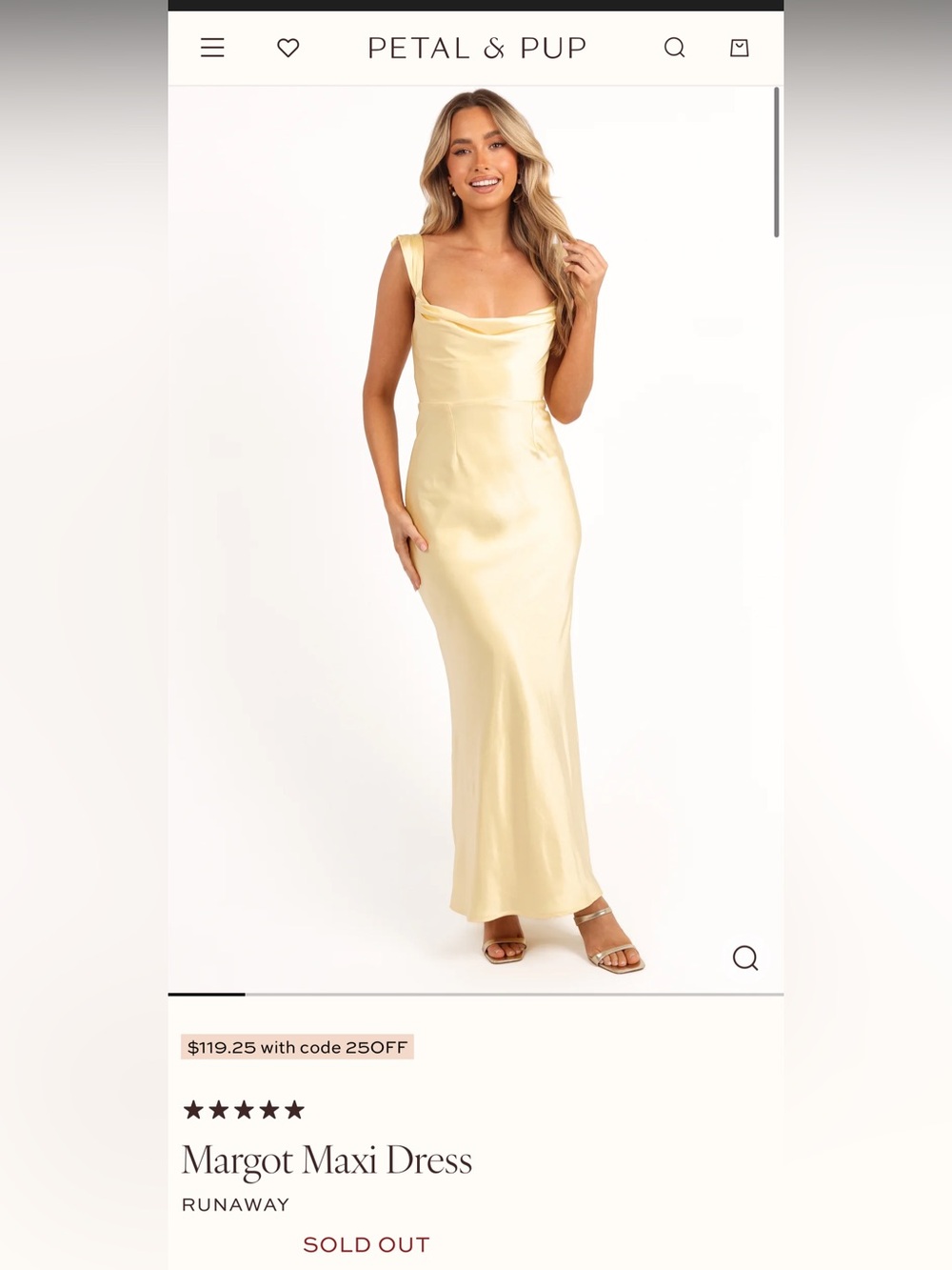 NEW Petal & Pup Margot Maxi Dress Lemon Yellow Gown - Picture 2 of 10
